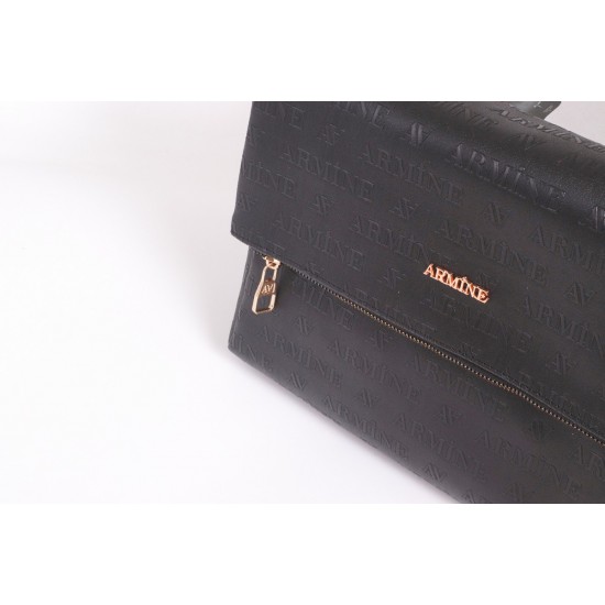 ARMİNE 241 BAYAN ÇANTA SİYAH LAZER 27X31 CM