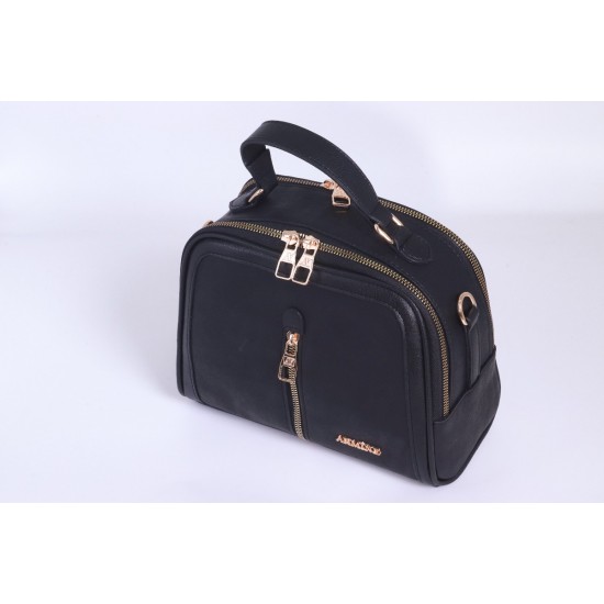 ARMİNE 302 BAYAN ÇANTA SİYAH BASKILI 20X23 CM
