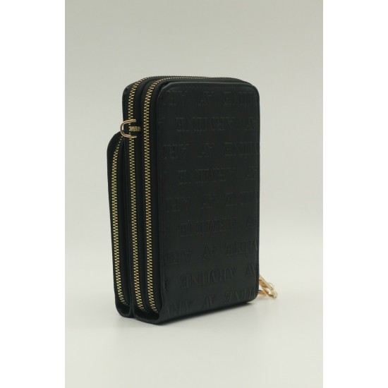 ARMİNE 321 BAYAN ÇANTA SİYAH LAZER 19X12  CM