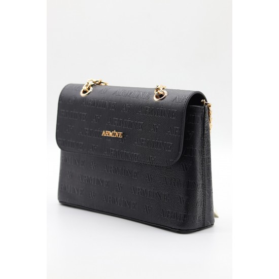 ARMİNE 340 BAYAN ÇANTA SİYAH LAZER 21X28 CM