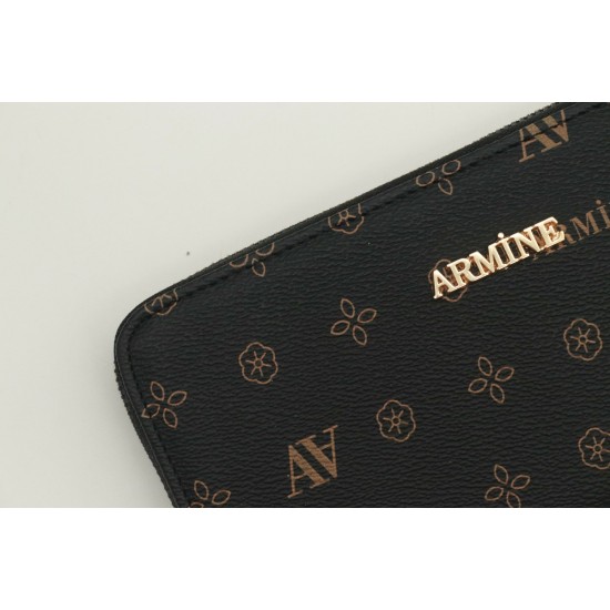 ARMİNE C 05 BAYAN ÇANTA SİYAH BASKILI 10X20 CM