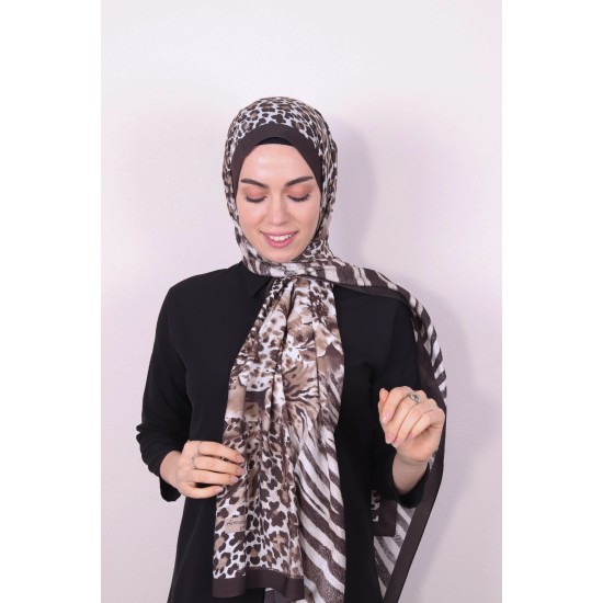 ARMİNE MODAL DESENLİ ŞAL 4340 KAHVE