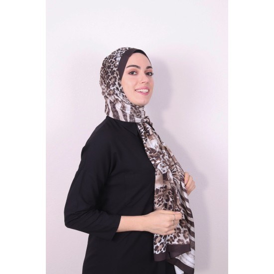 ARMİNE MODAL DESENLİ ŞAL 4340 KAHVE