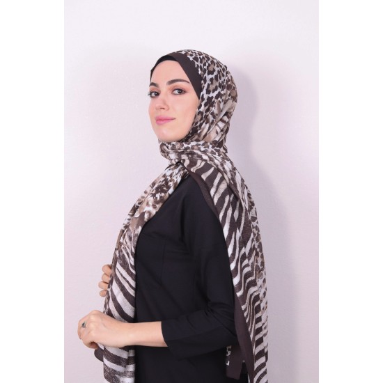ARMİNE MODAL DESENLİ ŞAL 4340 KAHVE