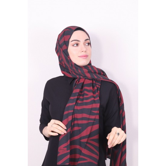 ARMİNE MODAL DESENLİ ŞAL BORDO