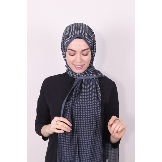 ARMİNE MODAL DESENLİ ŞAL FÜME 2253