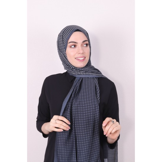 ARMİNE MODAL DESENLİ ŞAL FÜME 2253