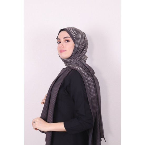 ARMİNE MODAL DESENLİ ŞAL KAHVE 2253