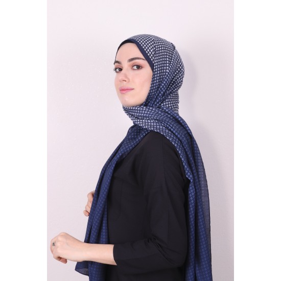 ARMİNE MODAL DESENLİ ŞAL LACİVERT 2253