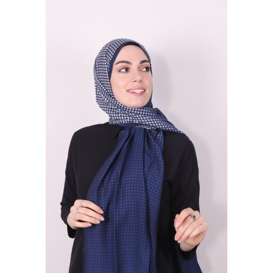 ARMİNE MODAL DESENLİ ŞAL LACİVERT 2253