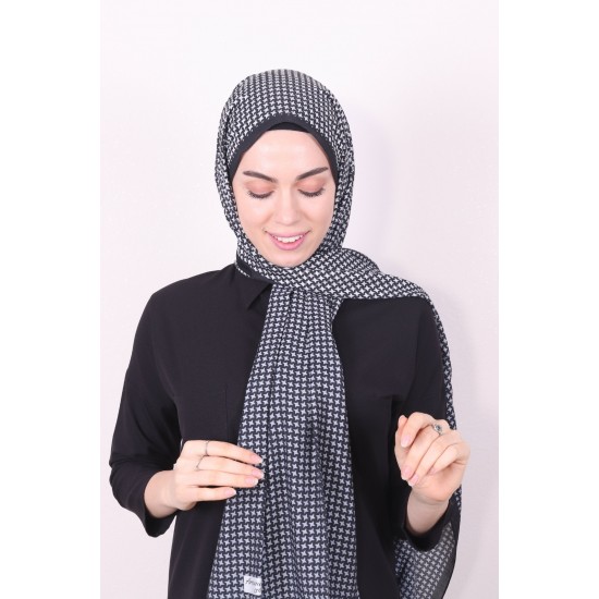 ARMİNE MODAL DESENLİ ŞAL SİYAH 2253