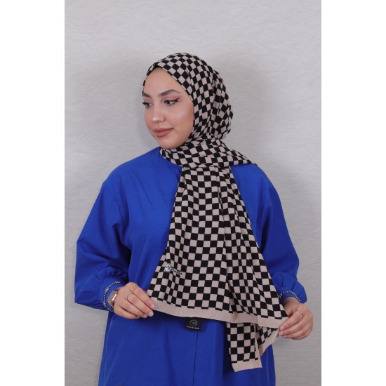 DESENLİ MEDİNE İPEĞİ ŞAL 1 KREM