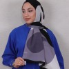 DESENLİ MEDİNE İPEĞİ ŞAL 17 KREM-SİYAH
