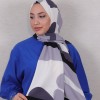 DESENLİ MEDİNE İPEĞİ ŞAL 23 BEYAZ