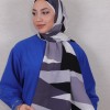 DESENLİ MEDİNE İPEĞİ ŞAL 25 FÜME-GRİ