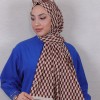 DESENLİ MEDİNE İPEĞİ ŞAL 4 SÜTLÜ KAHVE