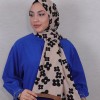 DESENLİ MEDİNE İPEĞİ ŞAL ÇİÇEK DESEN 2 SÜTLÜ KAHVE