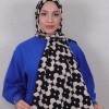 DESENLİ MEDİNE İPEĞİ ŞAL ÇİÇEK DESEN 3 KAHVE