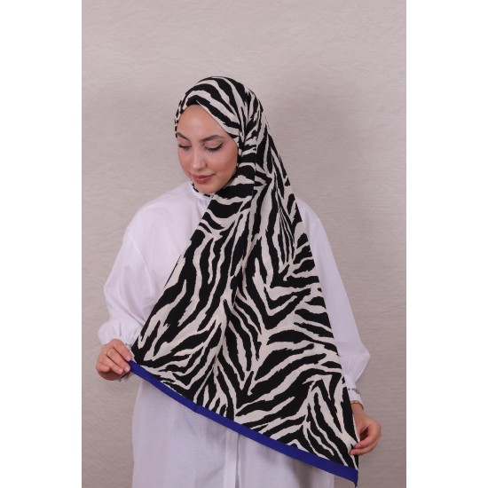 DESENLİ MEDİNE İPEĞİ ZEBRA 2 ŞAL SAKS