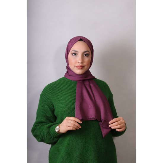 EMPROYAL G DESEN COTTON ŞAL KOYU MENEKŞE