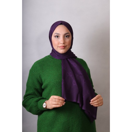 EMPROYAL G DESEN COTTON ŞAL MÜRDÜM