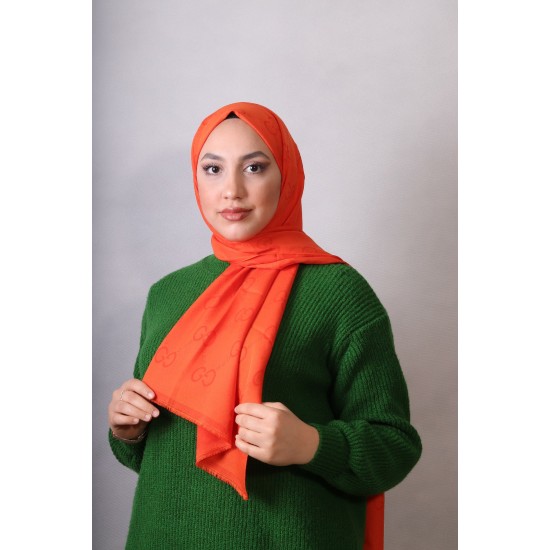 EMPROYAL G DESEN COTTON ŞAL ORANJ