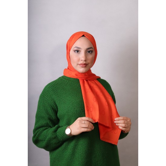 EMPROYAL G DESEN COTTON ŞAL ORANJ