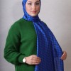 EMPROYAL SİENA KAZ AYAĞI ŞAL SAKS MAVİ
