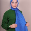 EMPROYAL SİENA LOGO DESEN ŞAL SAKS MAVİ
