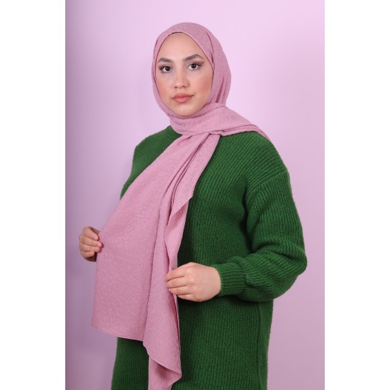 EMPROYAL SOF İPEK LEOPAR DESEN ŞAL AÇIK PEMBE