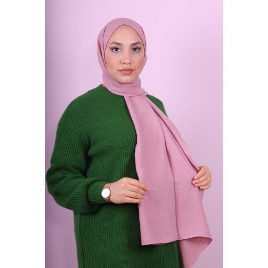 EMPROYAL SOF İPEK LEOPAR DESEN ŞAL AÇIK PEMBE