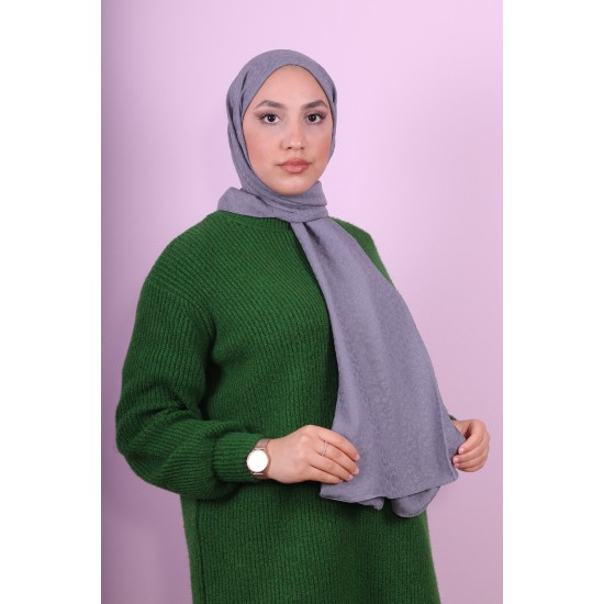 EMPROYAL SOF İPEK LEOPAR DESEN ŞAL ANTRASİT