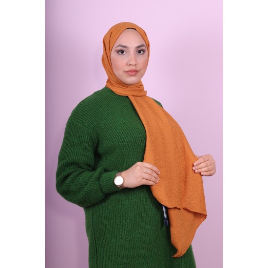 EMPROYAL SOF İPEK LEOPAR DESEN ŞAL CAMEL