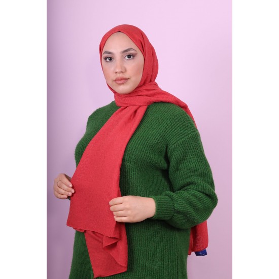 EMPROYAL SOF İPEK LEOPAR DESEN ŞAL KİREMİT