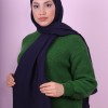 EMPROYAL SOF İPEK LEOPAR DESEN ŞAL LACİVERT