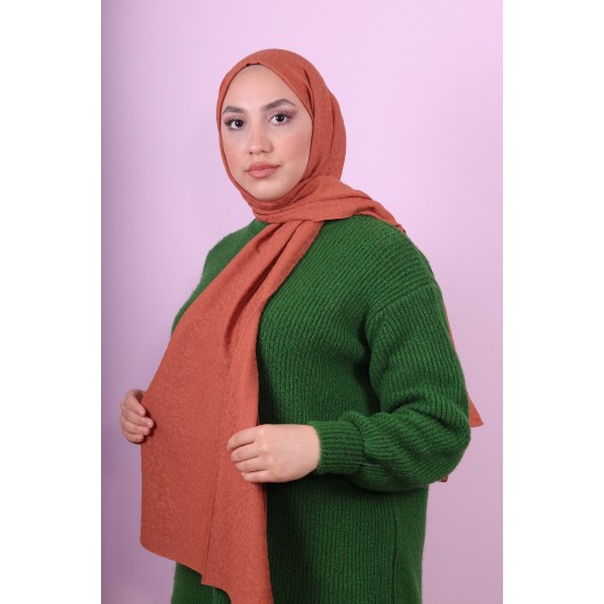 EMPROYAL SOF İPEK LEOPAR DESEN ŞAL TABA