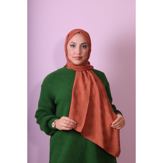 EMPROYAL SOFT İPEK DAMA ŞAL KİREMİT
