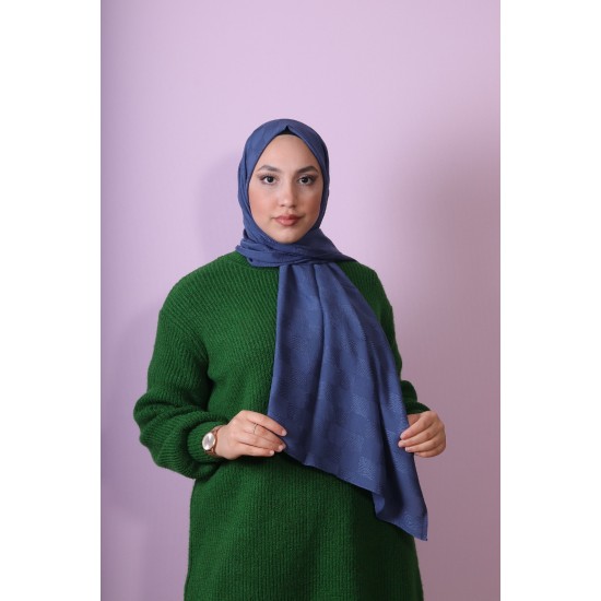 EMPROYAL SOFT İPEK DAMA ŞAL KOYU MAVİ