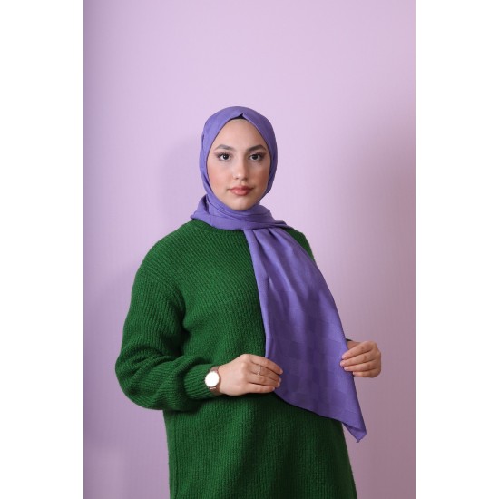 EMPROYAL SOFT İPEK DAMA ŞAL LİLA
