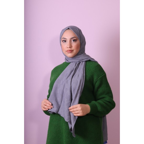 EMPROYAL SOFT İPEK DAMA ŞAL PASTEL GRİ