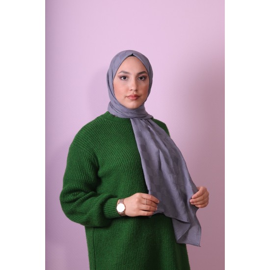 EMPROYAL SOFT İPEK DAMA ŞAL PASTEL GRİ