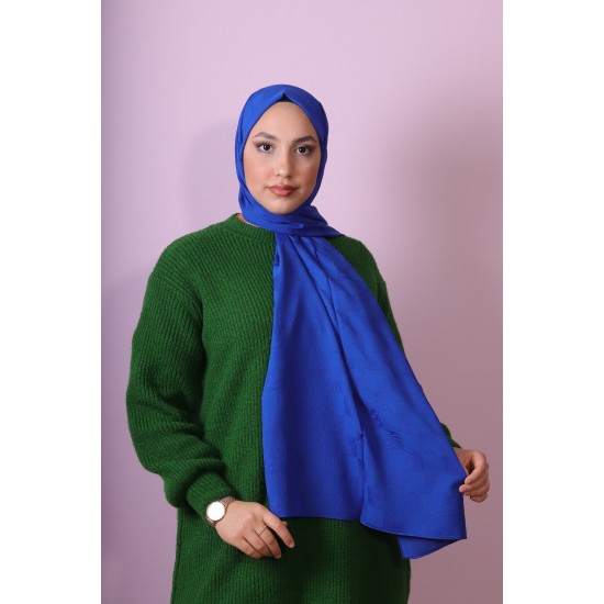 EMPROYAL SOFT İPEK DAMA ŞAL SAKS MAVİ