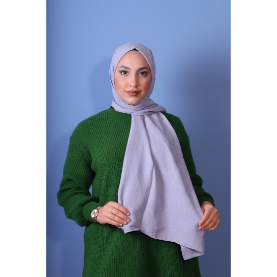 EMPROYAL SOFT İPEK ZİNCİR DESEN ŞAL BUZ MAVİ