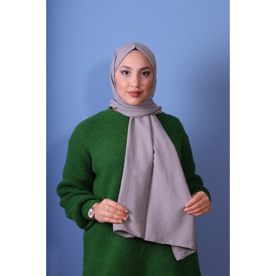 EMPROYAL SOFT İPEK ZİNCİR DESEN ŞAL GÜMÜŞ