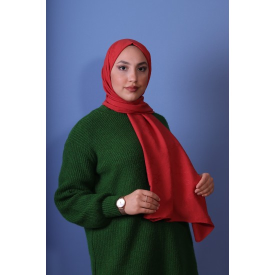 EMPROYAL SOFT İPEK ZİNCİR DESEN ŞAL KİREMİT