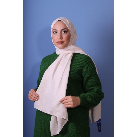 EMPROYAL SOFT İPEK ZİNCİR DESEN ŞAL KIRIK BEYAZ