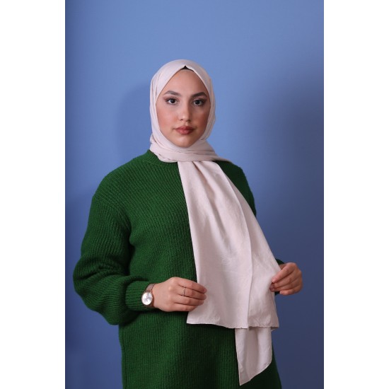 EMPROYAL SOFT İPEK ZİNCİR DESEN ŞAL KIRIK BEYAZ