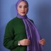EMPROYAL SOFT İPEK ZİNCİR DESEN ŞAL KOYU LİLA