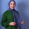 EMPROYAL SOFT İPEK ZİNCİR DESEN ŞAL KOYU MAVİ