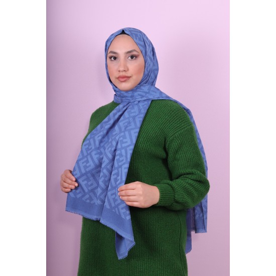 FENDİ COTTON ŞAL MAVİ